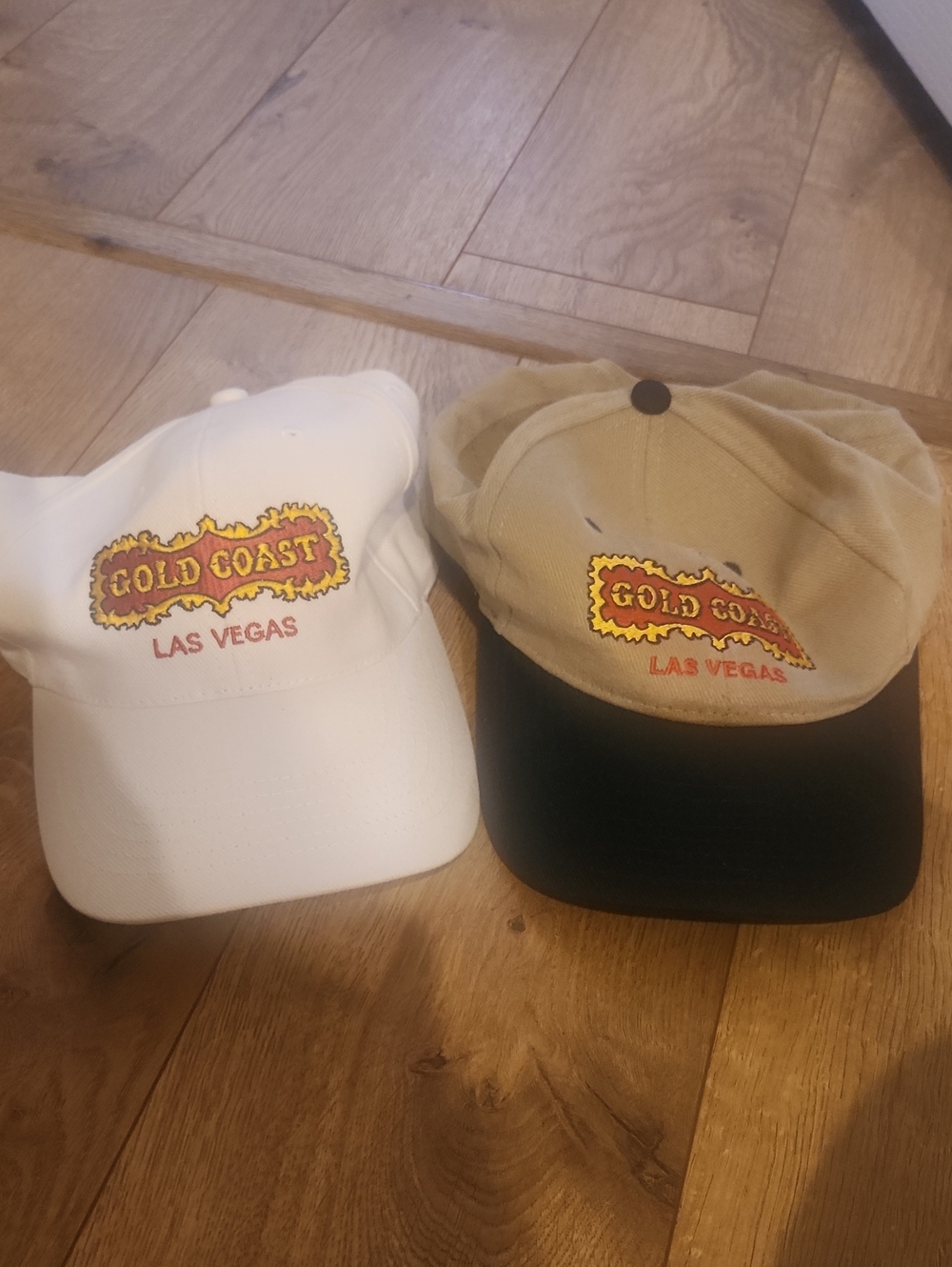 Gold Coast Las Vegas Logo Baseball Cap - White and Khaki/Black